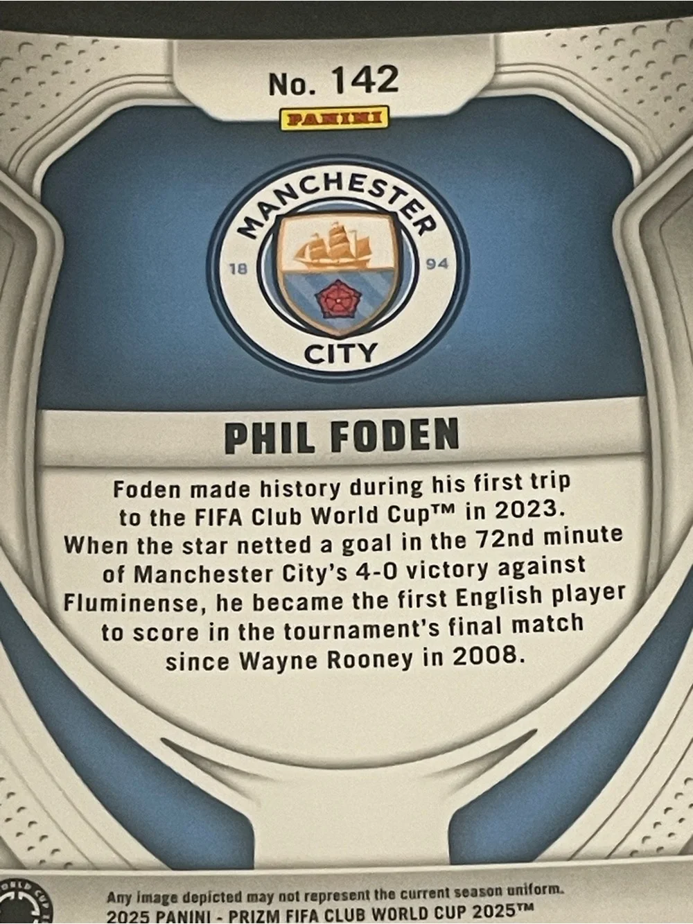Panini Prizm FIFA Club World Cup 2025 Phil Foden Base Set #142 Man City Card